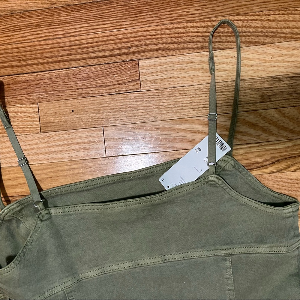 UO Olive Green Denim Mini Dress - Picture 7 of 7